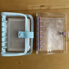 紫色　水色クリアバインダー　プロマイド　トレカ　アクスタ　収納　シール帳