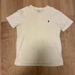 ラルフローレン Vネック Tシャツ ホワイト ワンポイントロゴ