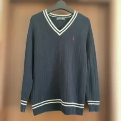 EAST BOY ネイビー Vネックニット 11号