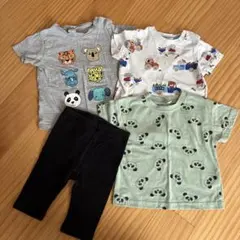ベビー服 Tシャツ パンツ 4点セット プティマイン　H&M 80