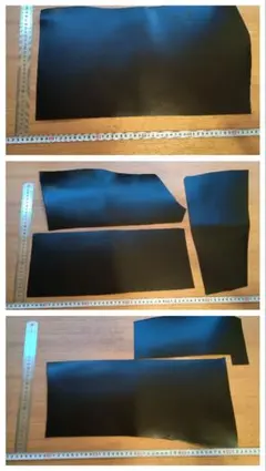 ベルギーサドルプルアップ　はぎれ6枚セット　ブラック　黒　硬め