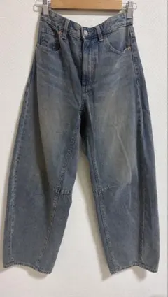 GU バレルレッグジーンズ 標準丈 67blue Sサイズ