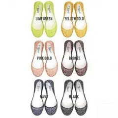 【新品】オールラバーラメ入りラバーパンプス　ピンクゴールド23.5cm【未使用】