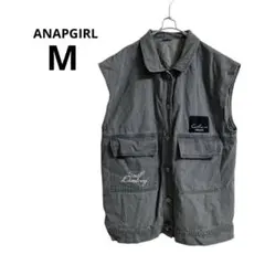 アナップガール　ANAPGIRL デニムジャケット　ノースリーブ　Mサイズ　ロゴ