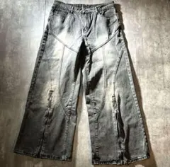 archive damage fade baggy wide denim Y2K - メルカリ