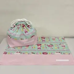 ランチョンマットとお弁当袋2点セット　　#2287-8