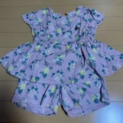 BREEZE 花柄トップスとショートパンツセット 110cm