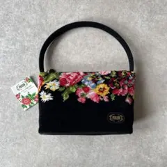 新品未使用 FEILER フェイラー 花柄 ハンドバッグ シェニール織 ブラック