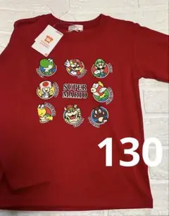 スーパーマリオ　長袖Tシャツ　130サイズ　レッド