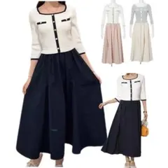 配色スクエアドッキングワンピース JUSGLITTY