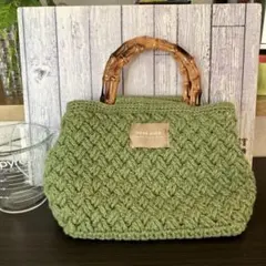 バスケット模様バッグ✿︎ラメグリーン