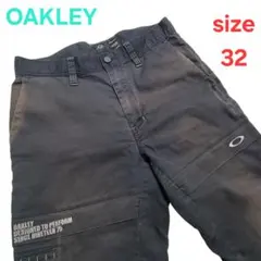 オークリー ゴルフ ハーフパンツ 32 ブラック ロゴ 刺繍