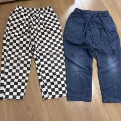 110サイズ　ブリーズ　BREEZE パンツ　デニムブルー　サッカーチェック