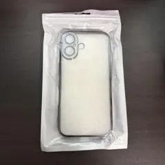 iPhone16用透明ケース カメラ保護付き 縁：黒色