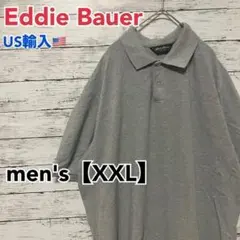●T306【US輸入】エディーバウアー ポロシャツ グレー系 メンズ【XXL】