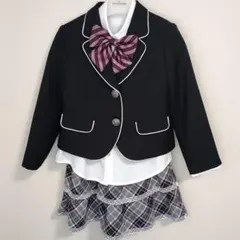 ELLE en noir 120 ブラック チェック フォーマルスーツ 女の子