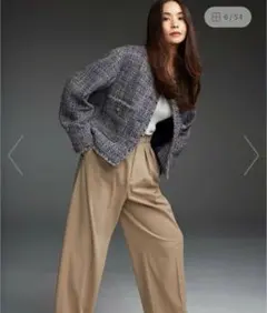 ストレッチ ワイドパンツ