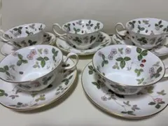 ウェッジウッド ワイルド ストロベリー ティーカップ&ソーサー5客セット