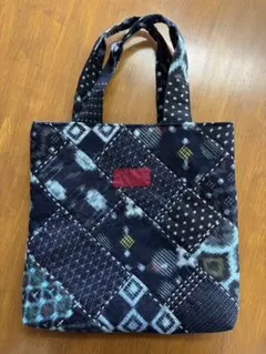 古布絣刺し子のトートバッグのハンドメイドです