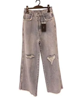 【新品・未使用・タグ付き】Kastane カスタネ デニムスリット ワイドパンツ