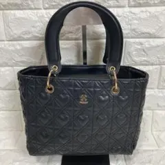 【美品】NICE CLAUP ハートキルティング トートバッグ ブラック
