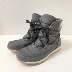 SOREL ウィットニーショートレース スノーブーツ 24cm グレー 防寒
