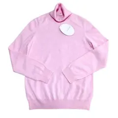 新品　ユニクロ　カシミヤタートルネックセーター　ピンク　XL