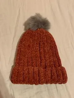 SENSE OF PLACE ケーブル編みニット帽 オレンジ