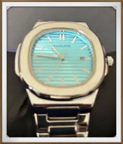 【新品未使用】腕時計 オマージュ silver ノーチラス ティファニーブルー