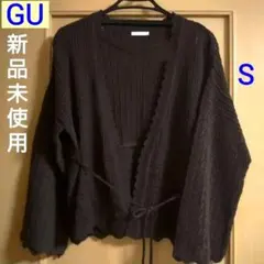 【新品未使用】GU レーシーニットカーディガン 綿混 S 夏カーデのサムネイル