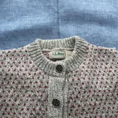 L.L.Bean グレー赤ニットカーディガン Sサイズ