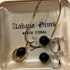 40 黒珊瑚★ネックレス&イヤリングSILVER