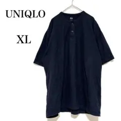 ユニクロ スラブヘンリーネックT 大きいサイズ 半袖 ハーフボタン 綿100%