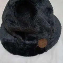 黒いファーバケットハット Mサイズ