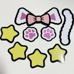 うちわ文字　パーツ　猫耳