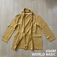 WORLD BASIC リネンブレンドカーディガン サイズM