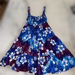 Aloha Fashion フラワー　ノースリーブ　ワンピース　ブルー　フラ