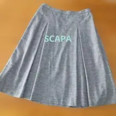SCAPA ボックスプリーツスカート【40】 ブルー系　ウール/100%のサムネイル