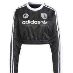 adidas originalsクロップド丈長袖トップス ブラック