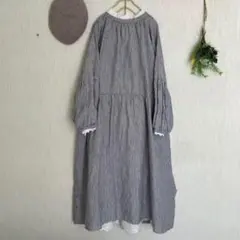 サマンサモスモス★sm2★2WAY*前後着＊ボリューム袖＊リネンワンピース