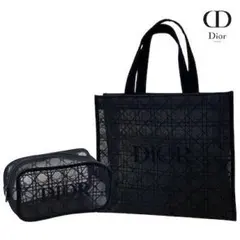 Dior 海外ノベルティ トートバッグ ポーチセット メッシュ