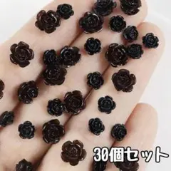 ネイルパーツ　ネイル　パーツ　ブラック　黒　バラ　薔薇　ローズ　30個