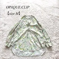 K3【オペークドットクリップ】レースアップスキッパーブラウス　花柄　M 上品のサムネイル