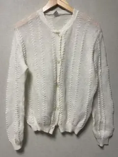 今だけ！Vintage! W.Germany製　ホワイトかぎ編み　アクリルニットのサムネイル