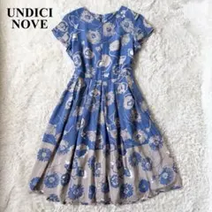 ウンディッチ・ノーベ ワンピース 花柄 フレア フレンチスリーブ シルク混 Lのサムネイル