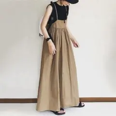 3L ロングワンピース ジャンパースカート キャミ サロペット 夏 a3