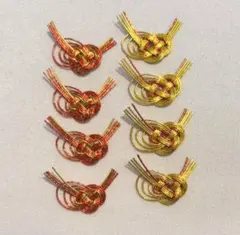 【水引】あわじ結び 4本取り　赤×ゴールド☆