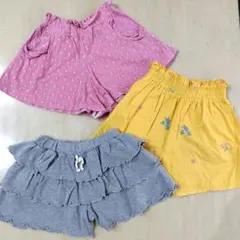 キュロット ショートパンツ 3枚セット 100-110cm