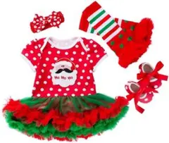 クリスマス 子供服 ベビー パーティーウェア 女性ベビー 半袖 ロンパース 60