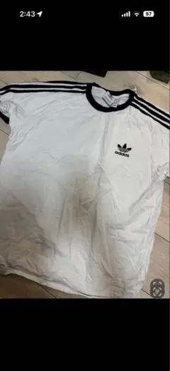 adidas ホワイト Tシャツ 3本ライン
